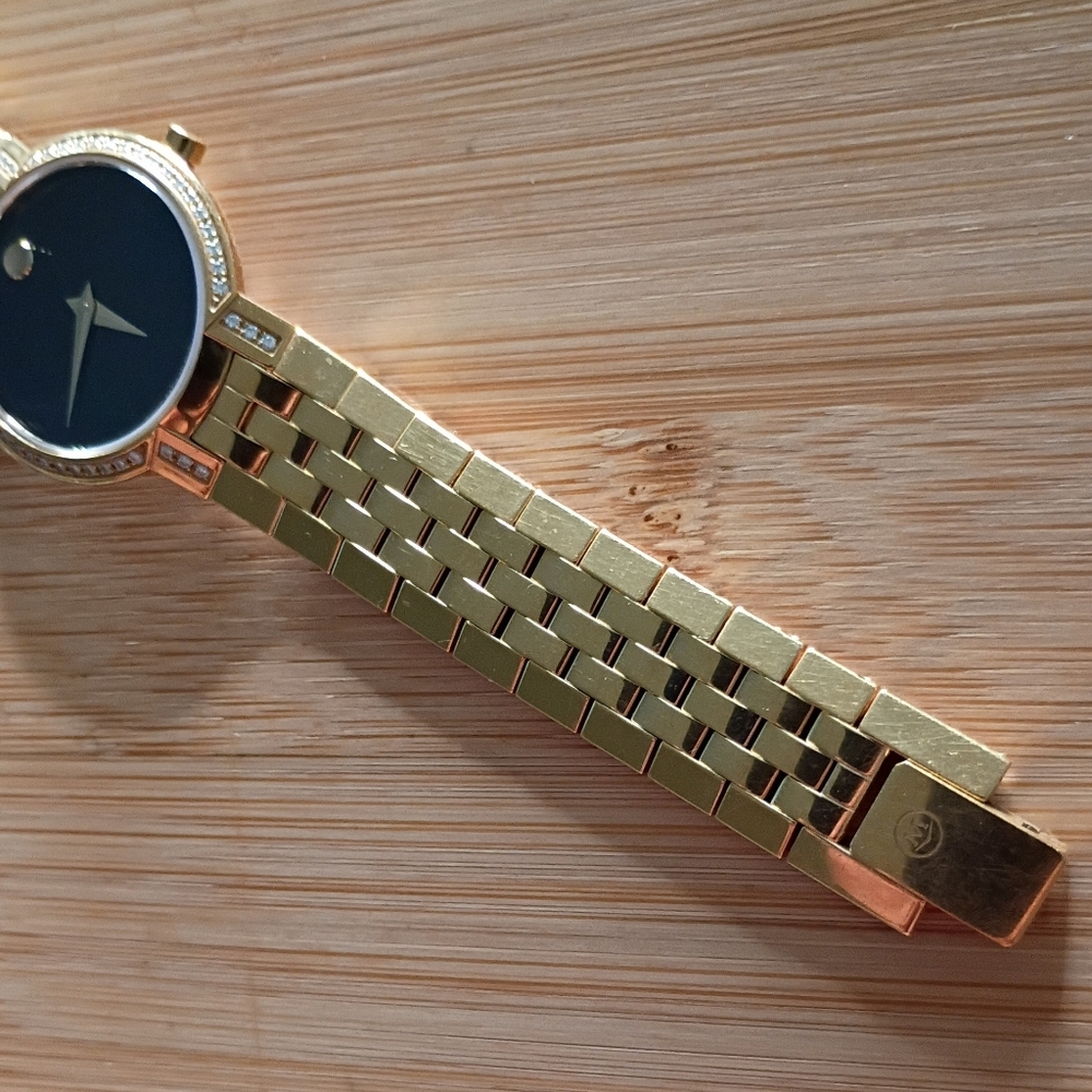 Movado Watch Gold Diamond FACETO $2495 - Picture 4 of 11